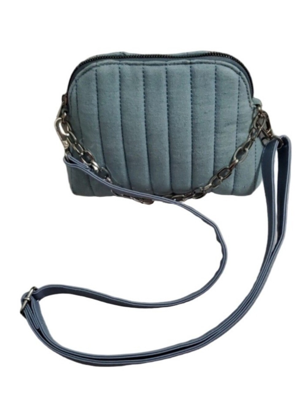 BP Nordstrom Quilted Denim Crossbody Bag with Chain Handle